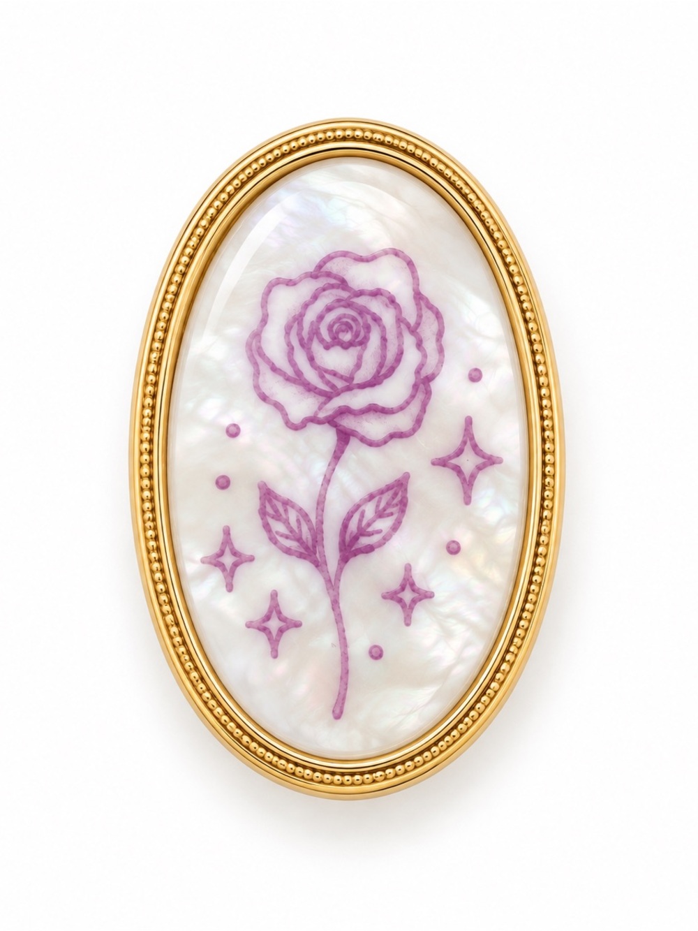 Oval rose brooch pin